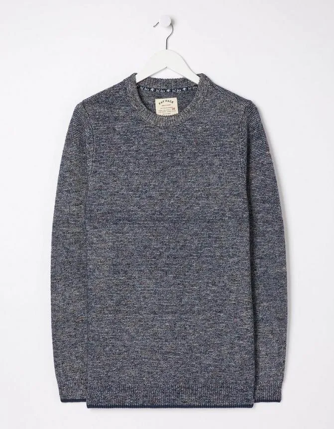 Fatface Knitwear Dawlish Demin Crew Jumper Navy 8211 Men