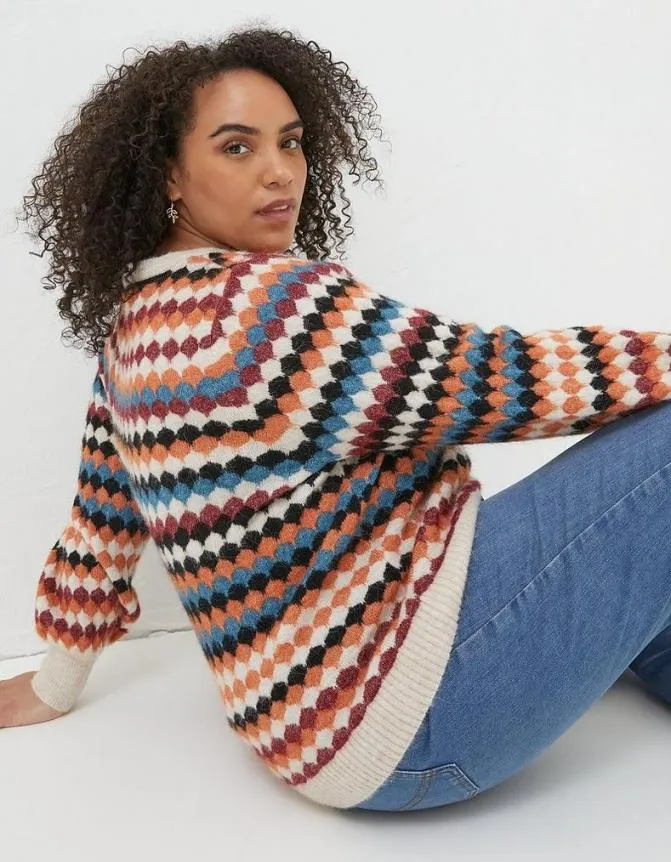 Fatface Knitwear Helen Pattern Crew Jumper Multi 8211 Women