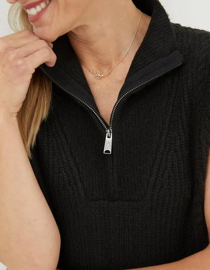 Fatface Knitwear Josie Zip Neck Knitted Tank Black 8211 Women