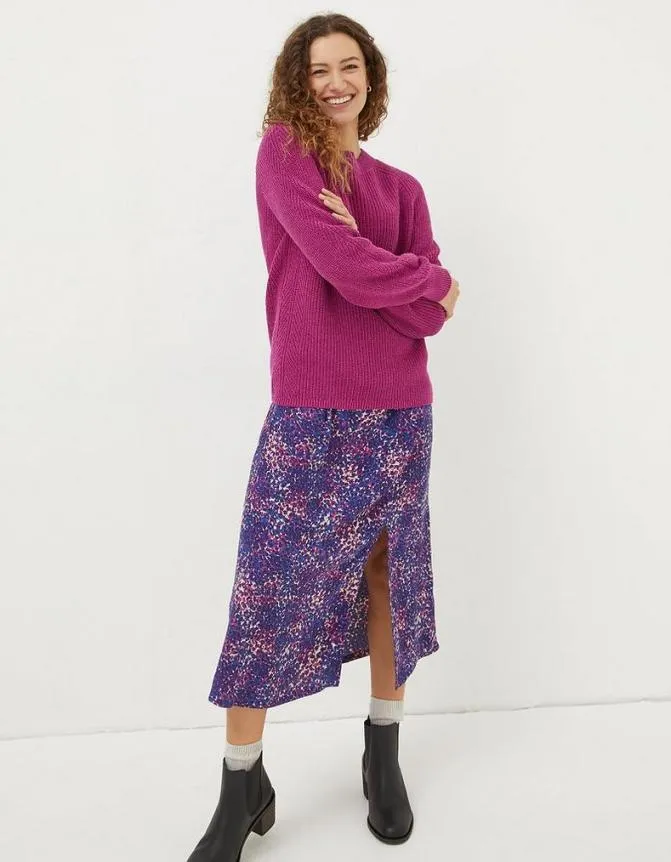 Fatface Knitwear Lila Cotton Jumper Pink 8211 Women