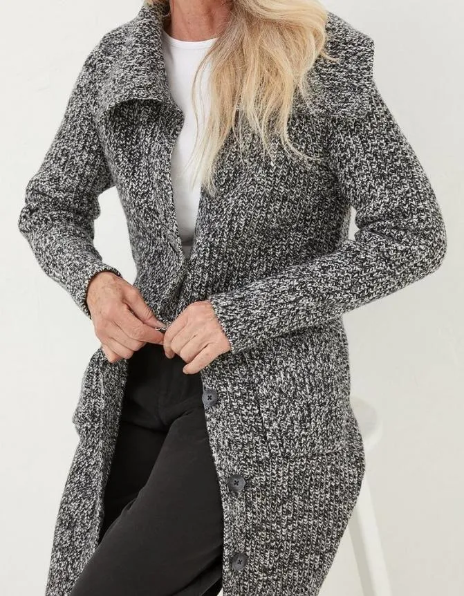 Fatface Knitwear Lola Collar Coatigan Black 8211 Women
