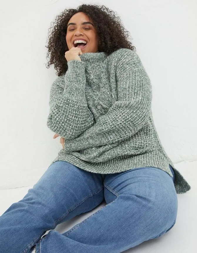 Fatface Knitwear Maggie Knitted Tunic Teal Green 8211 Women