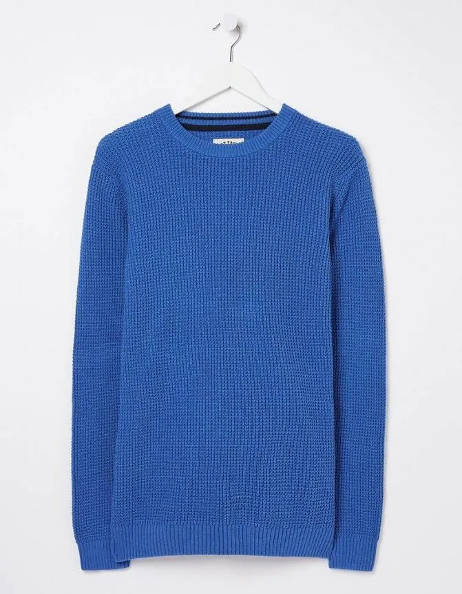 Fatface Knitwear Pembrey Cotton Crew Neck Jumper Cobalt Blue 8211 Men