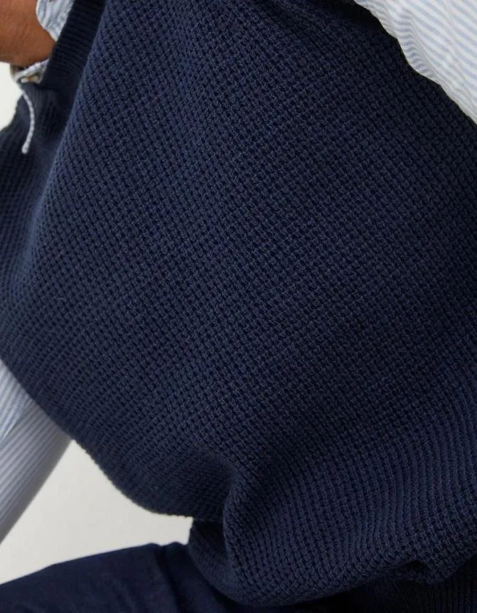 Fatface Knitwear Southwick Crew Knitted Tank Navy 8211 Men