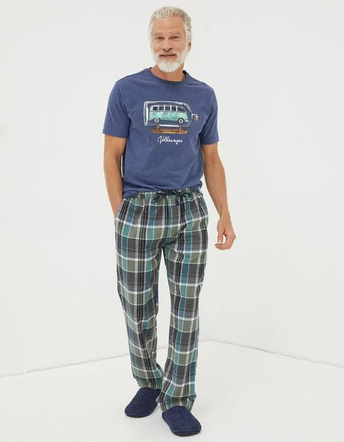 Fatface Nightwear and Loungewear Southsea Checked Pyjama Bottoms Khaki Green 8211 Men