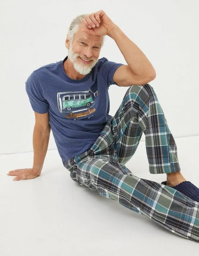 Fatface Nightwear and Loungewear Southsea Checked Pyjama Bottoms Khaki Green 8211 Men