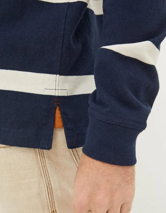 Fatface Rugby Shirts Long Sleeve Stripe Rugby Shirt Navy 8211 Men