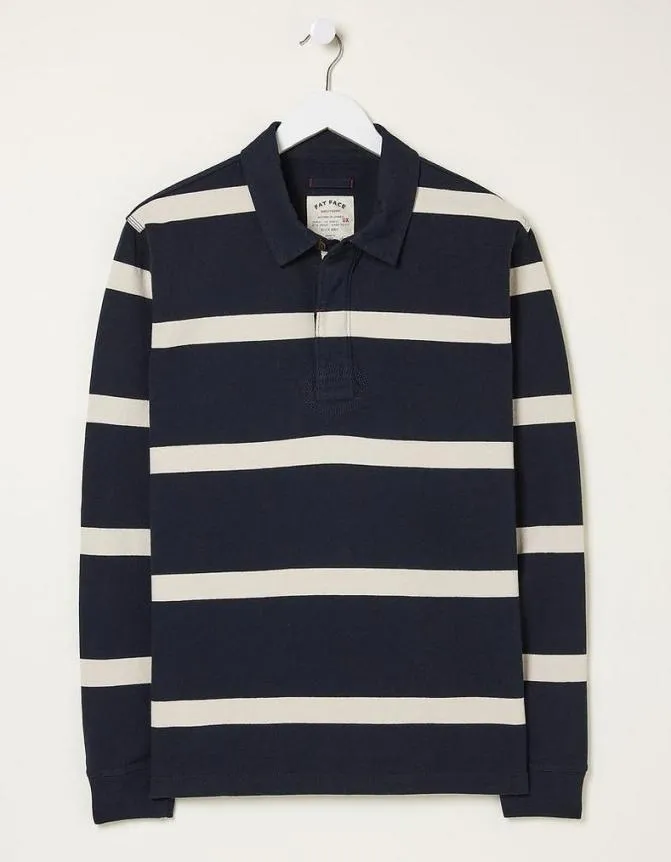 Fatface Rugby Shirts Long Sleeve Stripe Rugby Shirt Navy 8211 Men