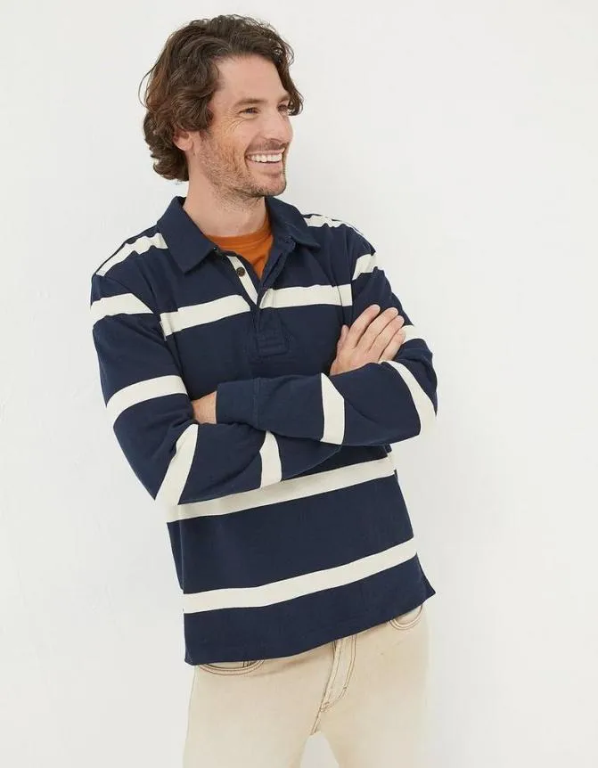 Fatface Rugby Shirts Long Sleeve Stripe Rugby Shirt Navy 8211 Men