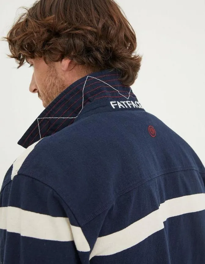 Fatface Rugby Shirts Long Sleeve Stripe Rugby Shirt Navy 8211 Men