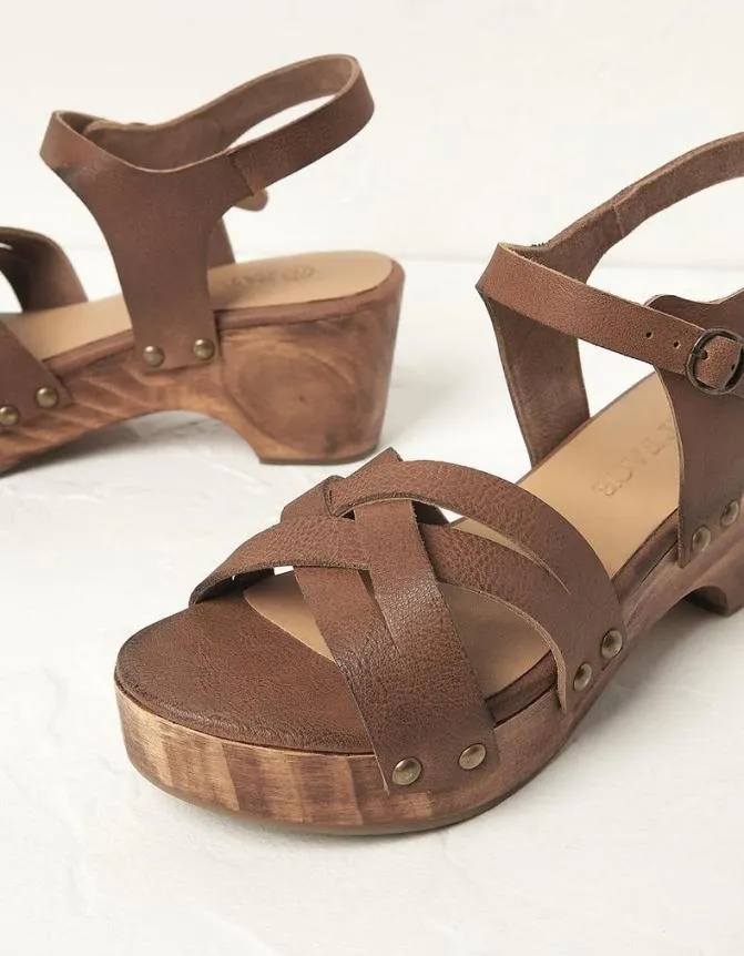 Fatface Sandals Leather Clog Sandals Tan 8211 Women