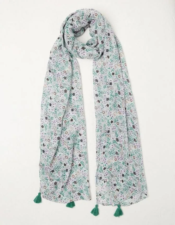 Fatface Scarves Evergreen Floral Scarf Ivory 8211 Women