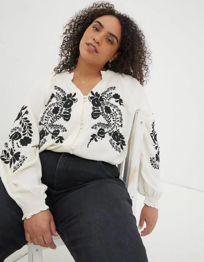 Fatface Shirts and Blouses Ellen Embroidered Blouse Ivory 8211 Women