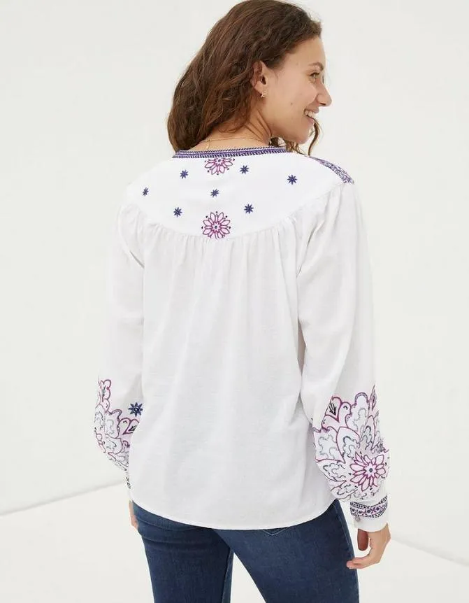 Fatface Shirts and Blouses Lou Embroidered Blouse Ivory 8211 Women