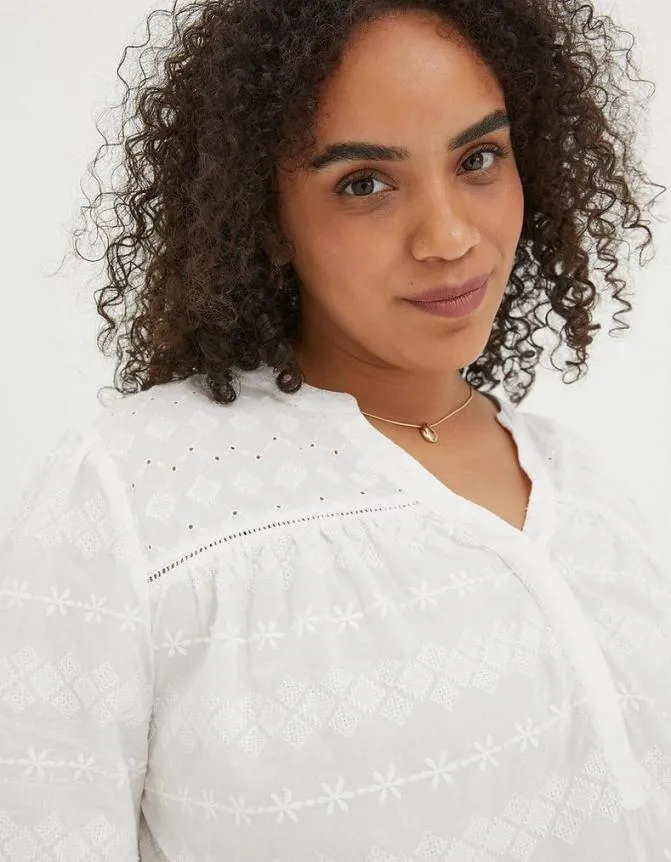 Fatface Shirts and Blouses Poppy Embroidered Blouse Ivory 8211 Women