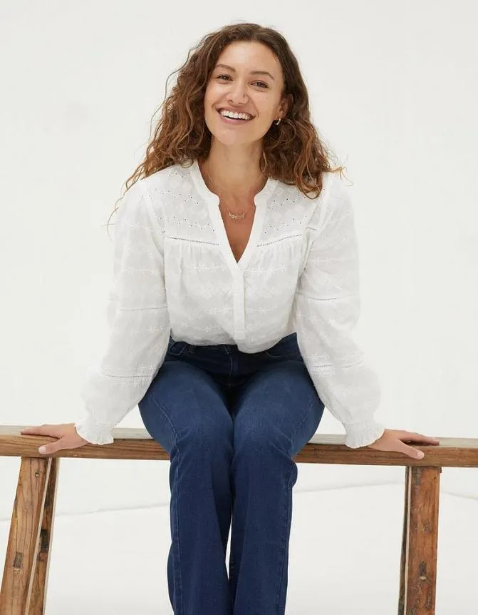 Fatface Shirts and Blouses Poppy Embroidered Blouse Ivory 8211 Women