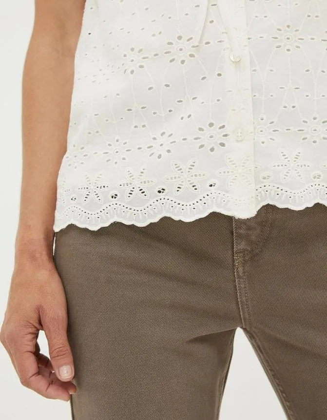 Fatface Shirts and Blouses Talia Broderie Collar Blouse Ivory 8211 Women