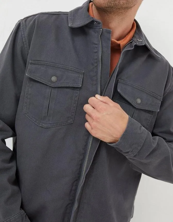 Fatface Shirts Bowd Zip Front Overshirt Dark Grey 8211 Men