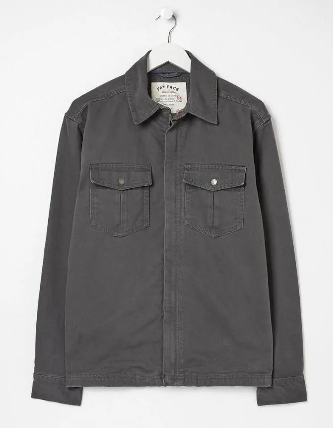Fatface Shirts Bowd Zip Front Overshirt Dark Grey 8211 Men