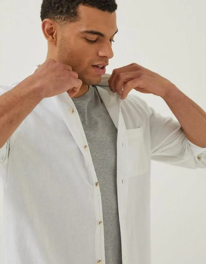 Fatface Shirts Bugle Linen Cotton Shirt White 8211 Men