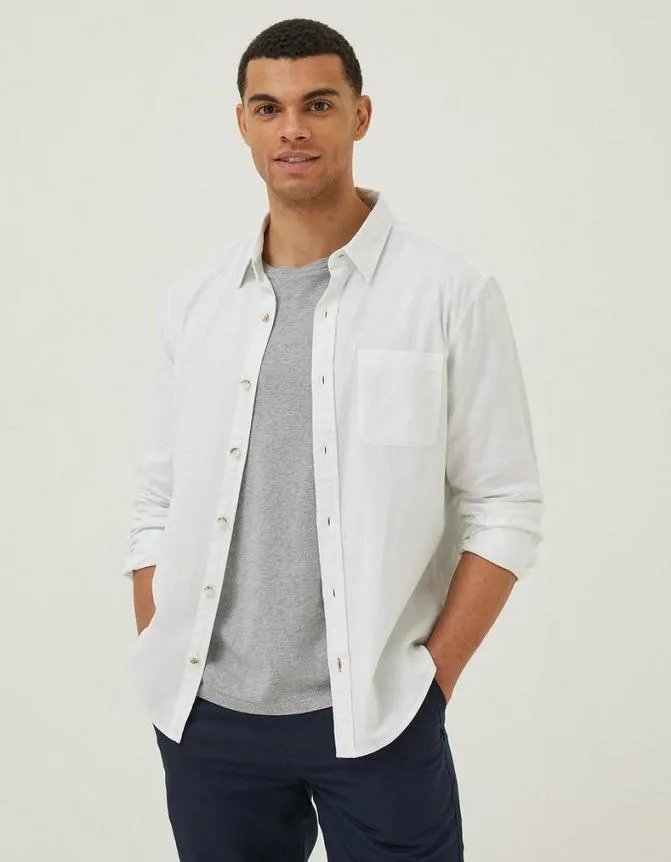 Fatface Shirts Bugle Linen Cotton Shirt White 8211 Men