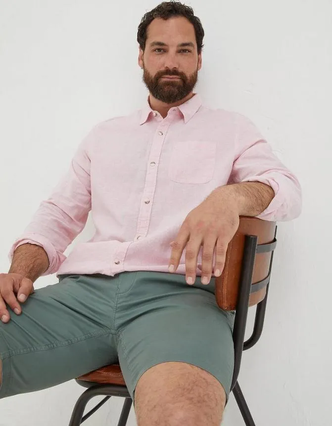 Fatface Shirts Bugle Micro Stripe Shirt Blush Pink 8211 Men