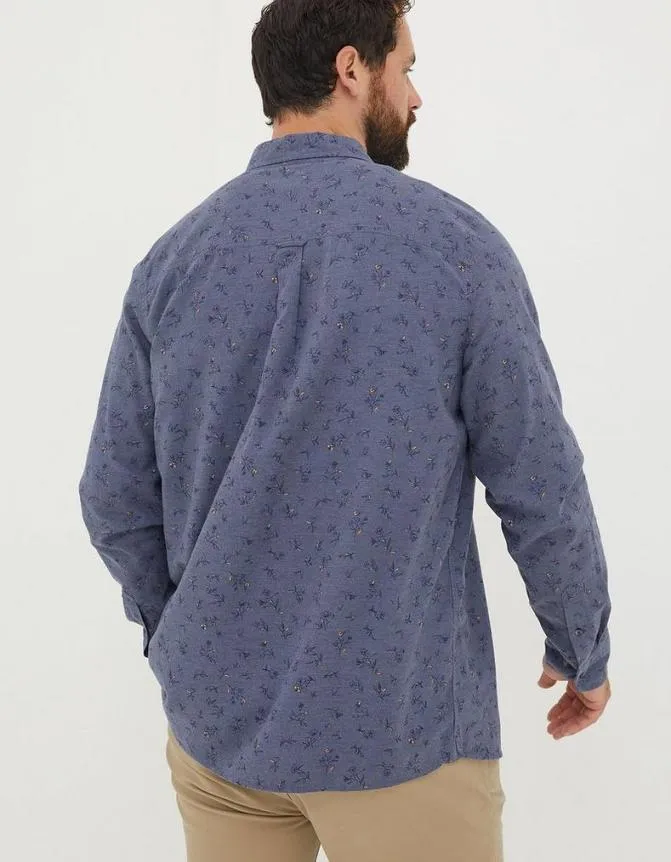 Fatface Shirts Burgess Floral Print Shirt Blue Marl 8211 Men