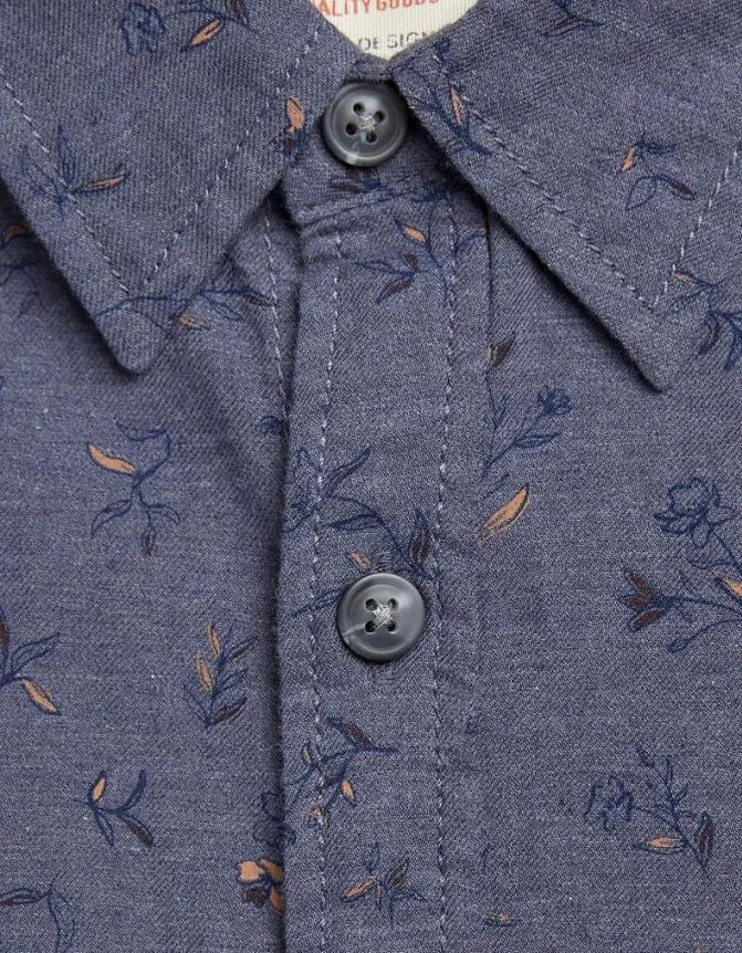 Fatface Shirts Burgess Floral Print Shirt Blue Marl 8211 Men