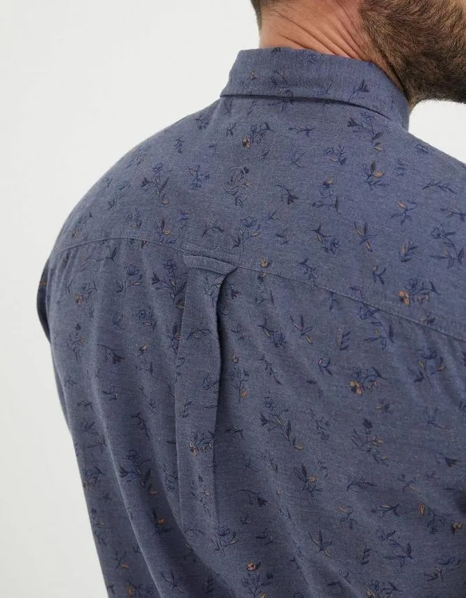 Fatface Shirts Burgess Floral Print Shirt Blue Marl 8211 Men