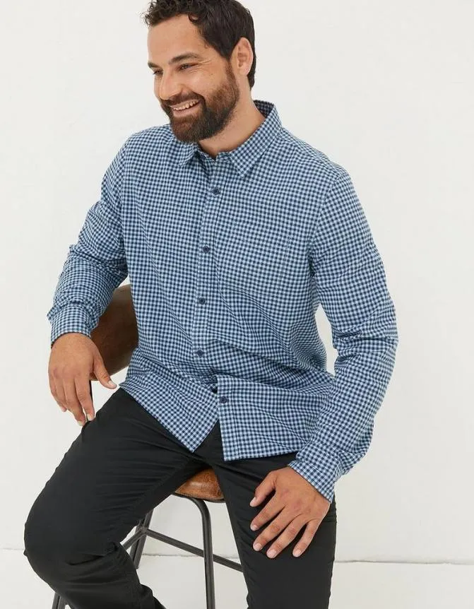 Fatface Shirts Everly Gingham Shirt Light Blue 8211 Men