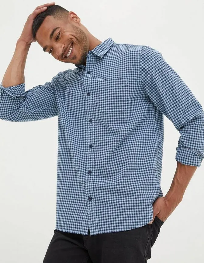 Fatface Shirts Everly Gingham Shirt Light Blue 8211 Men