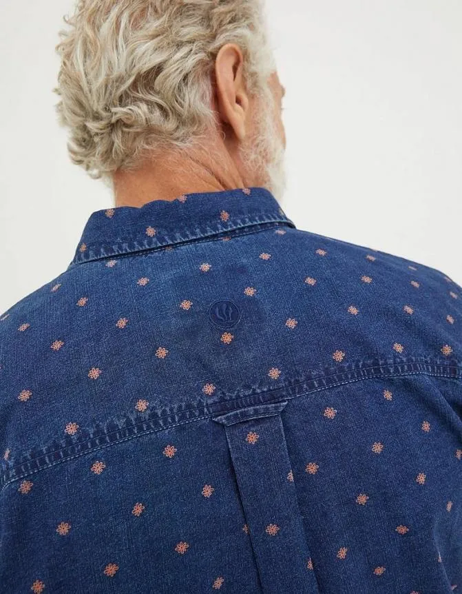 Fatface Shirts Flower Geo Print Shirt Navy 8211 Men