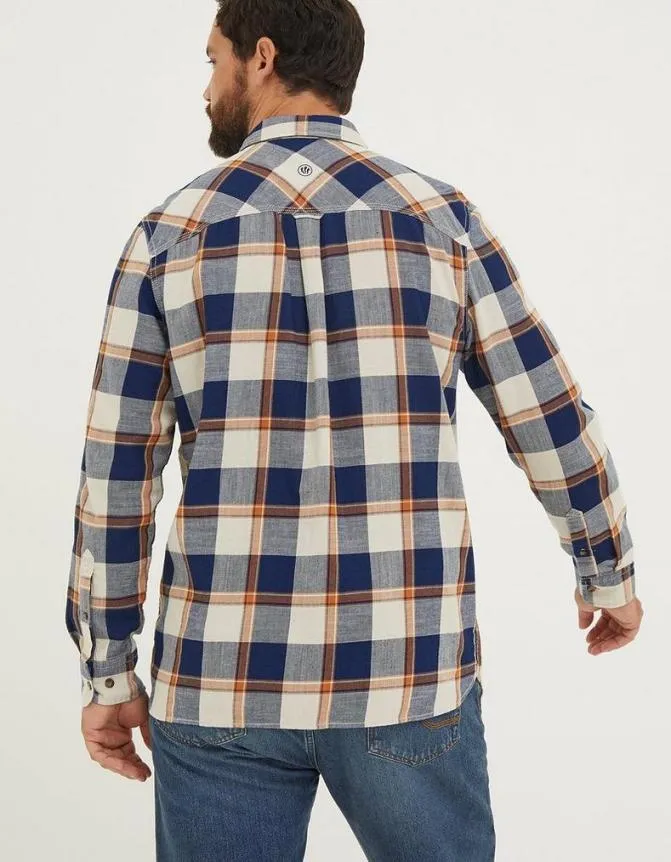 Fatface Shirts Indigo Grid Check Shirt Navy 8211 Men