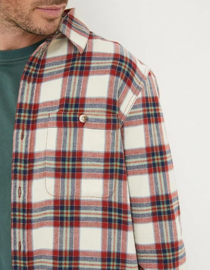 Fatface Shirts Long Sleeve Bruton Check Shirt Washed Red 8211 Men