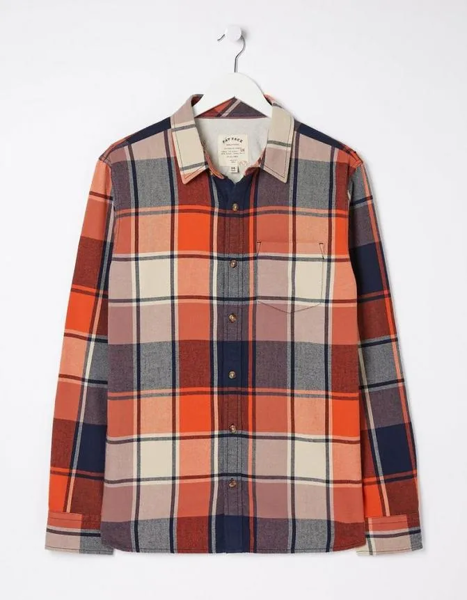 Fatface Shirts Poole Check Shirt Orange 8211 Men
