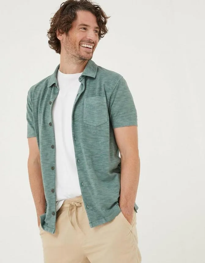 Fatface Shirts Truro Jersey Shirt Teal Green 8211 Men