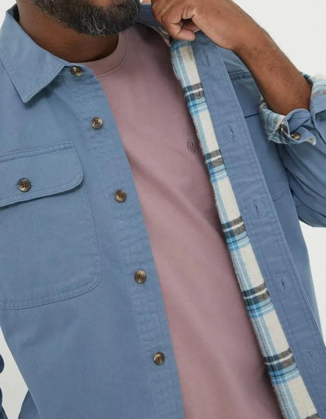 Fatface Shirts Walcot Overshirt Dusky Blue 8211 Men