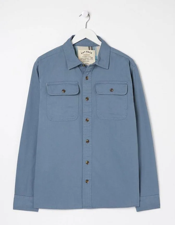 Fatface Shirts Walcot Overshirt Dusky Blue 8211 Men