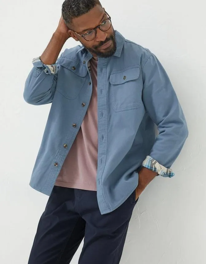 Fatface Shirts Walcot Overshirt Dusky Blue 8211 Men