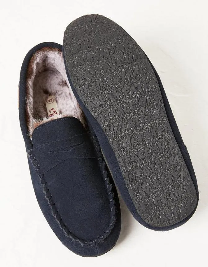 Fatface Slippers Finn Suede Moccasins Navy 8211 Men