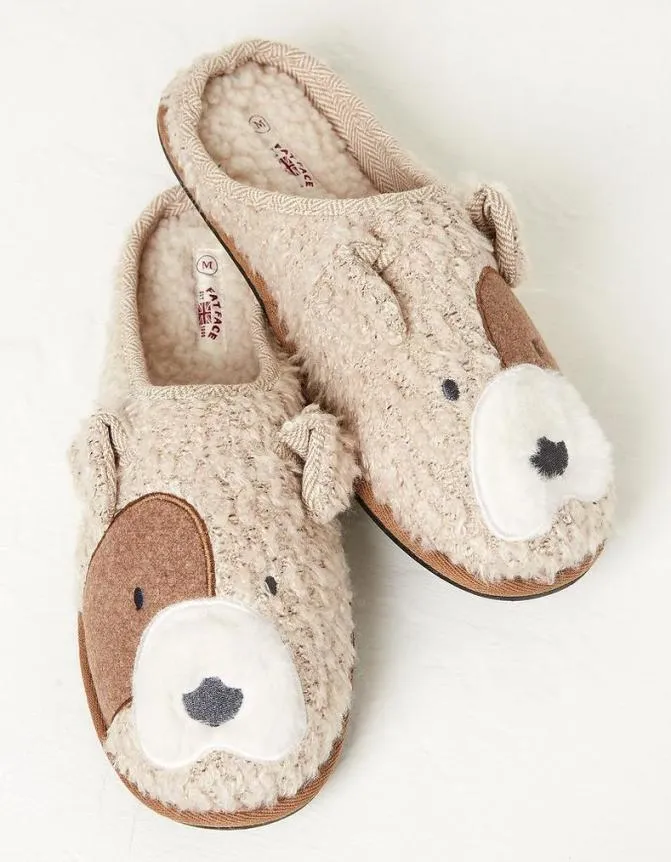Fatface Slippers Milo Terrier Dog Slipper Ivory 8211 Men