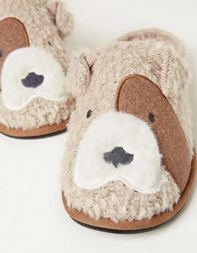 Fatface Slippers Milo Terrier Dog Slipper Ivory 8211 Men