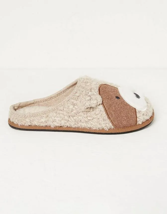 Fatface Slippers Milo Terrier Dog Slipper Ivory 8211 Men