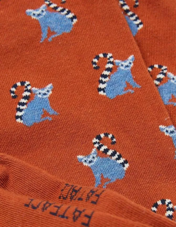Fatface Socks and Underwear 1pk Mens Lemur Socks Dark Orange 8211 Men