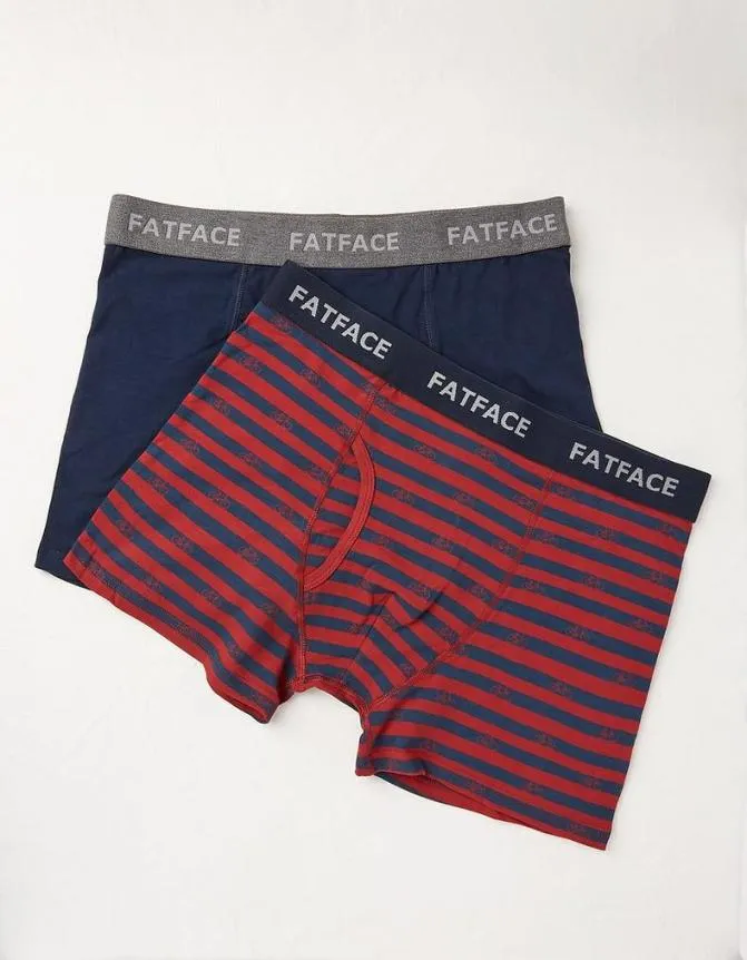 Fatface Socks and Underwear 2 Pack Bike Stripe Boxers Bright Red 8211 Men