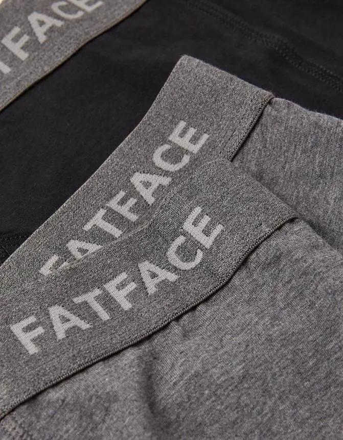Fatface Socks and Underwear 2 Pack Plain Boxers Black 8211 Men