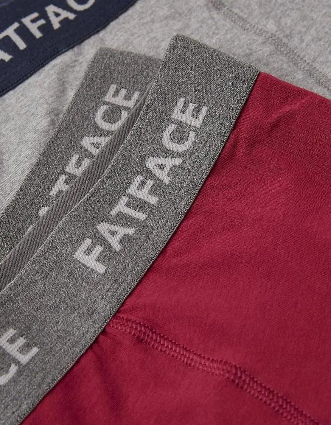 Fatface Socks and Underwear 2 Pack Plain Boxers Burgundy 8211 Men