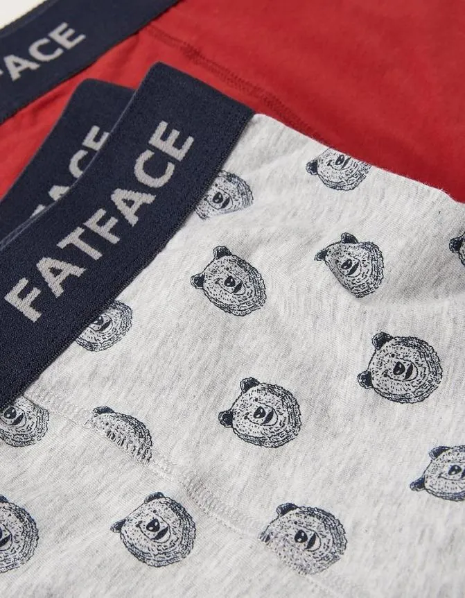 Fatface Socks and Underwear 2 Pack Sketchy Bear Boxers Grey 8211 Men