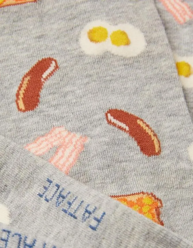 Fatface Socks and Underwear Breakfast Socks Grey Marl 8211 Men