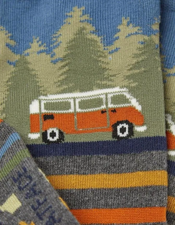 Fatface Socks and Underwear Camper Scene Socks Blue Marl 8211 Men
